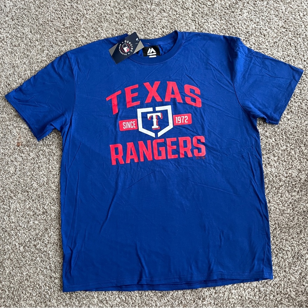 Texas Rangers Majestic T-shirt blue size X-Large